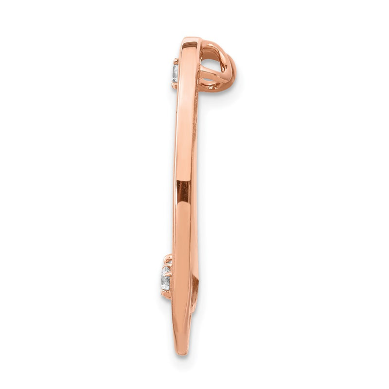 14k Rose Gold 1/5ct. Real Diamond Double Oval Chain Slide