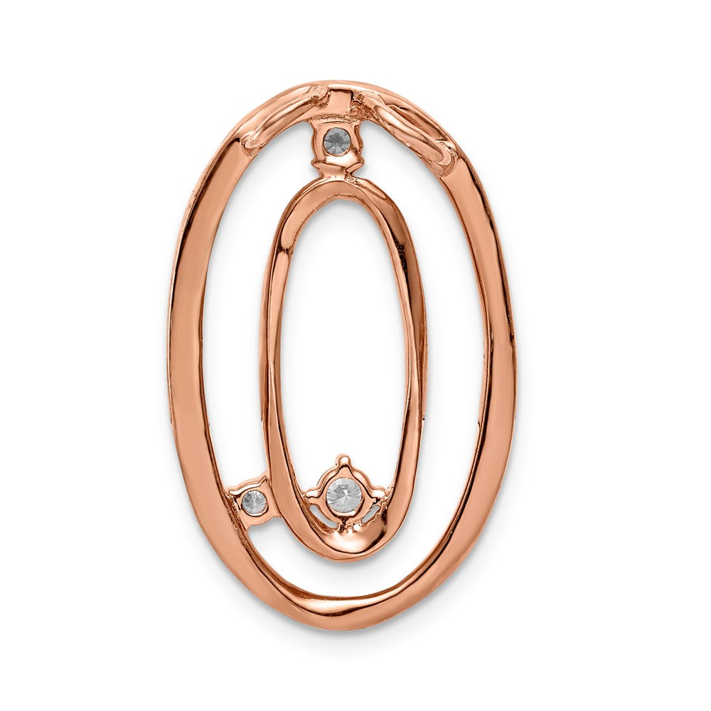 14k Rose Gold 1/5ct. Real Diamond Double Oval Chain Slide
