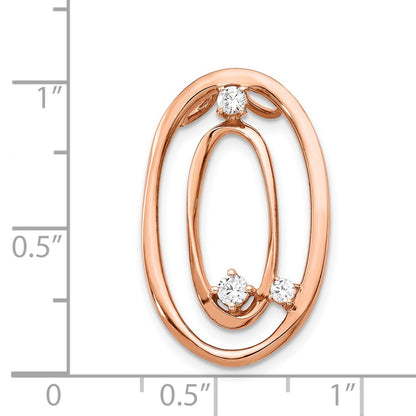 14k Rose Gold 1/5ct. Real Diamond Double Oval Chain Slide