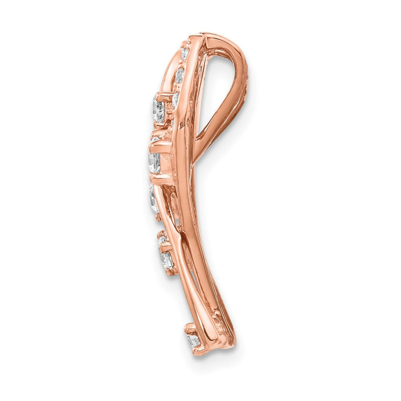 14k Rose Gold 1/2ct. Real Diamond Fancy Curves Chain Slide