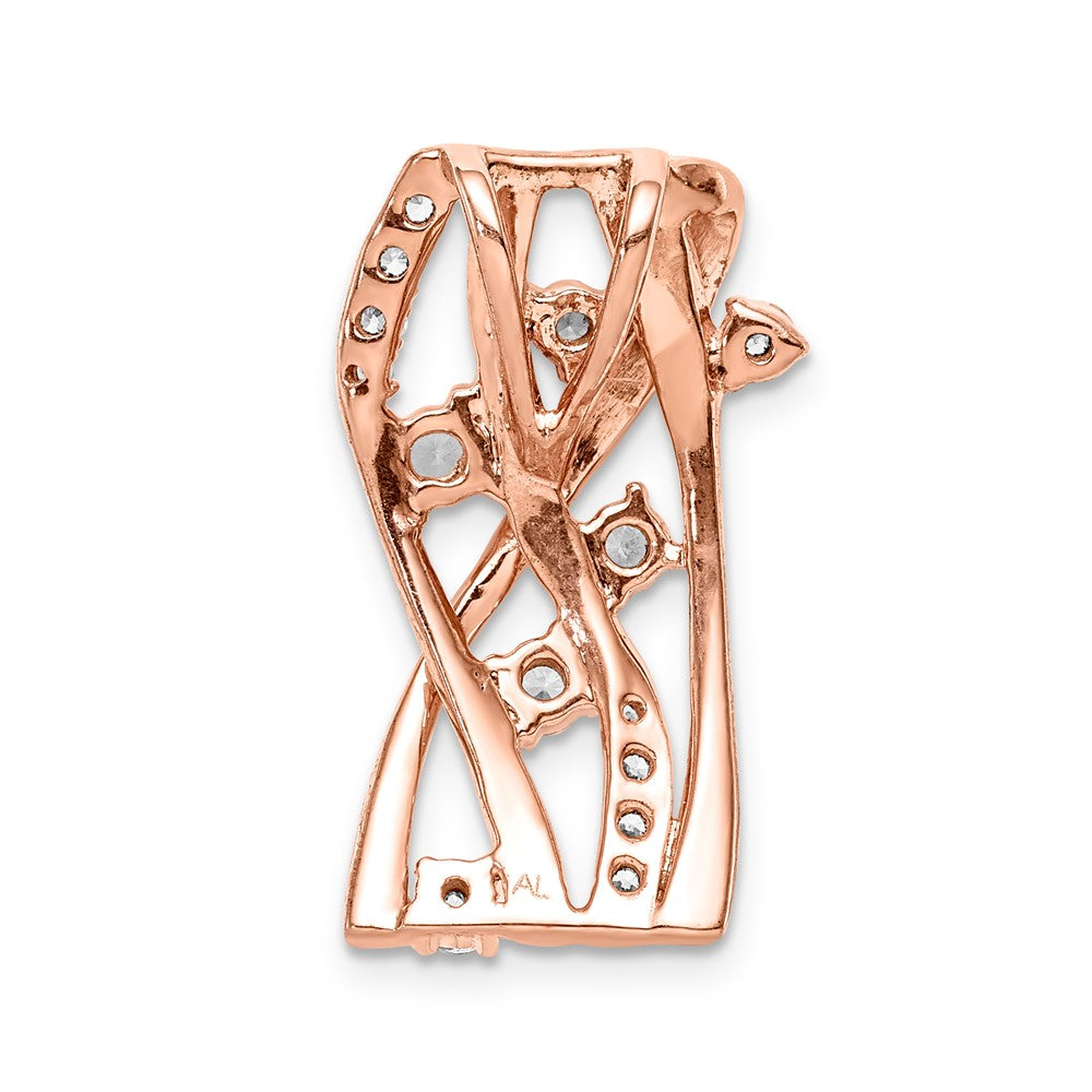 14k Rose Gold 1/2ct. Real Diamond Fancy Curves Chain Slide