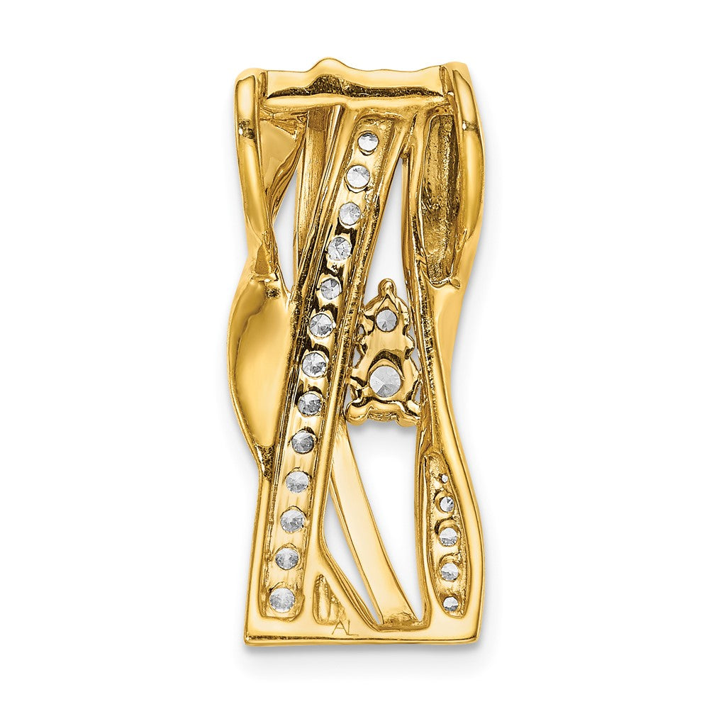 14K Yellow Gold 1/2ct. Real Diamond Fancy Curves Chain Slide