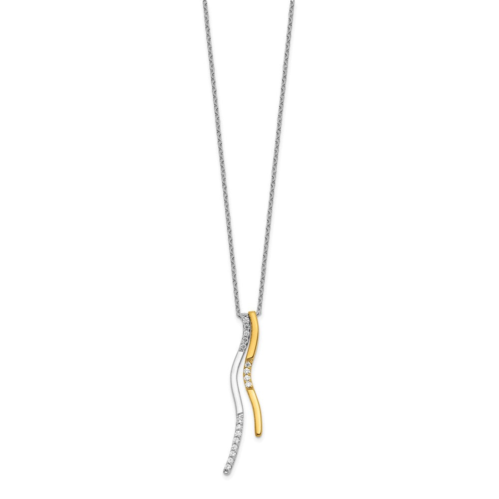 14k Two-Tone Gold Real Diamond Necklace