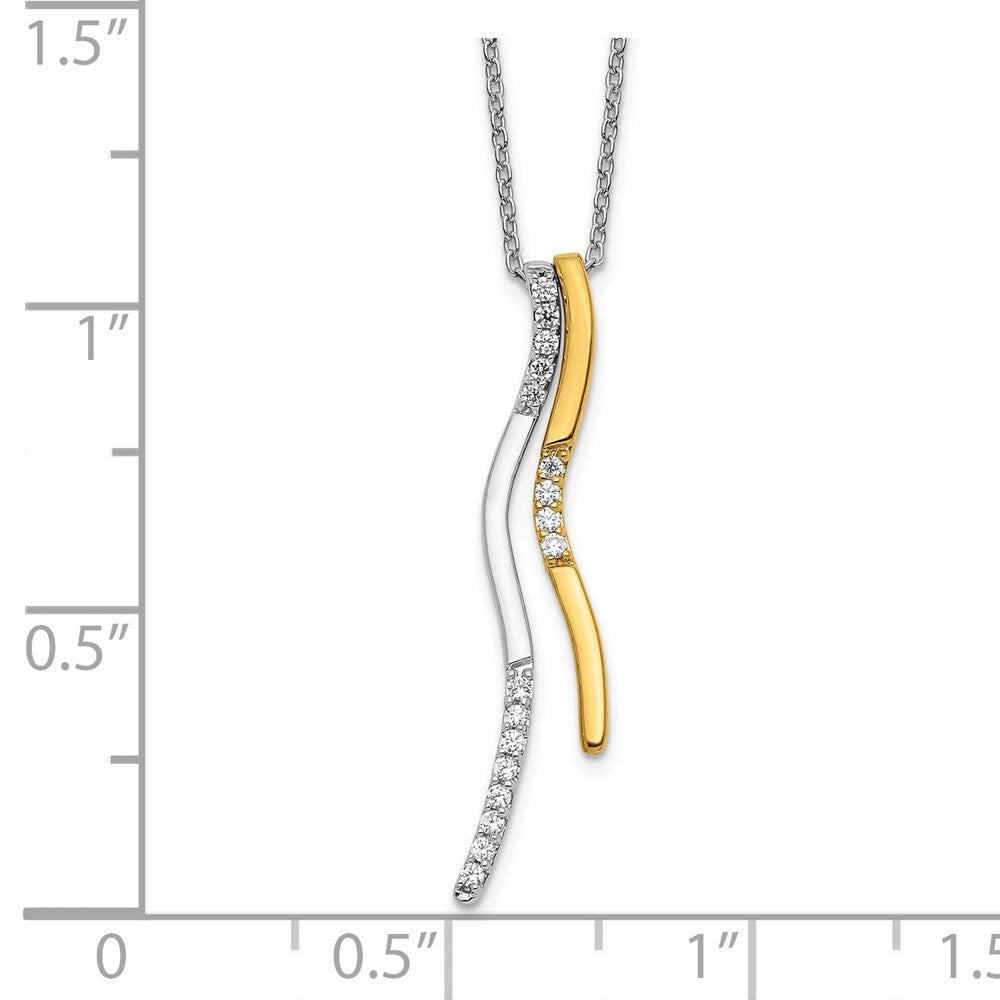14k Two-Tone Gold Real Diamond Necklace