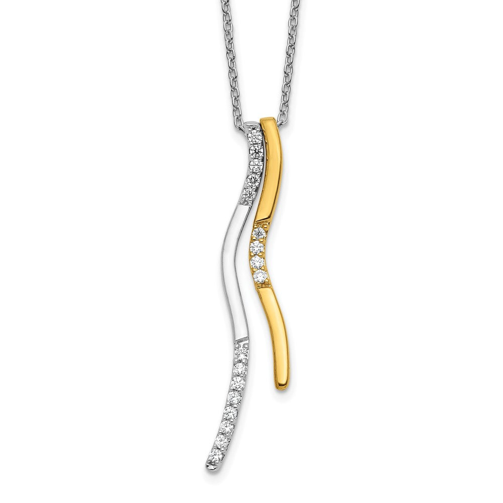 14k Two-Tone Gold Real Diamond Necklace