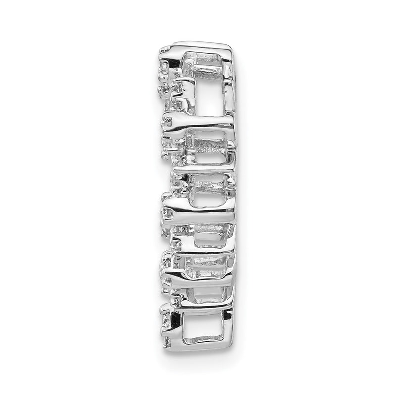 14k White Gold 1/3ct. Real Diamond Heart Chain Slide
