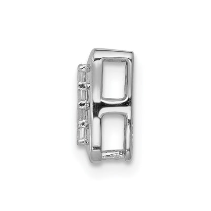 14k White Gold 1/4ct. Real Diamond Square Cluster Chain Slide