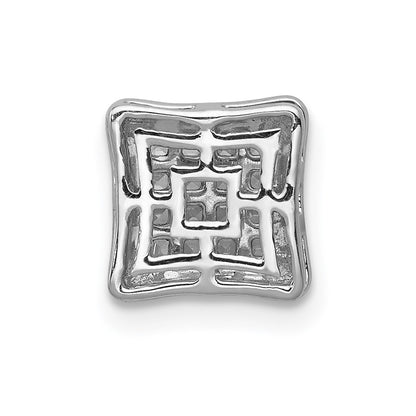 14k White Gold 1/4ct. Real Diamond Square Cluster Chain Slide