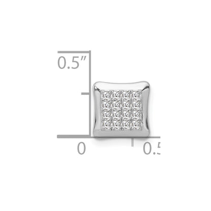 14k White Gold 1/4ct. Real Diamond Square Cluster Chain Slide