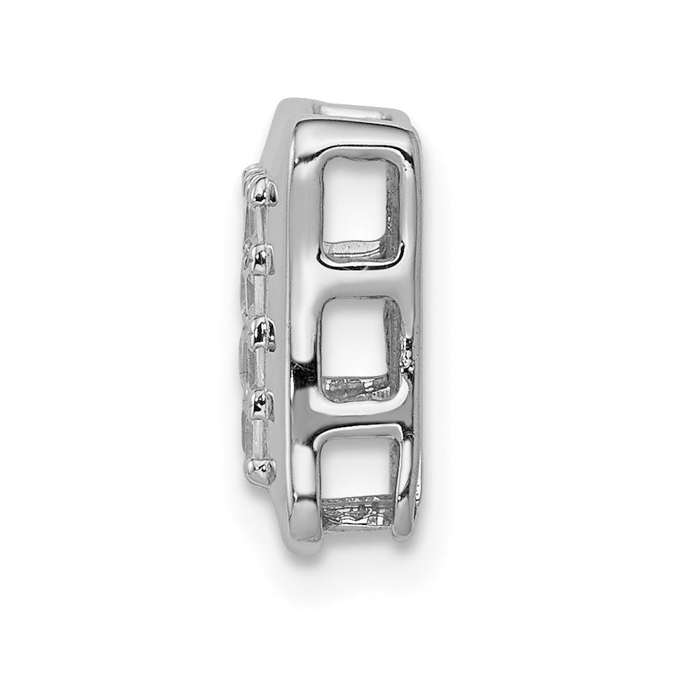 14k White Gold 1/2ct. Real Diamond Square Cluster Chain Slide