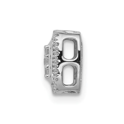 14k White Gold 1/4ct. Real Diamond Square Cluster Pendant
