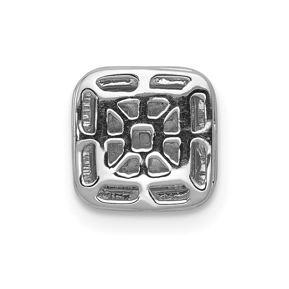 14k White Gold 1/4ct. Real Diamond Square Cluster Pendant