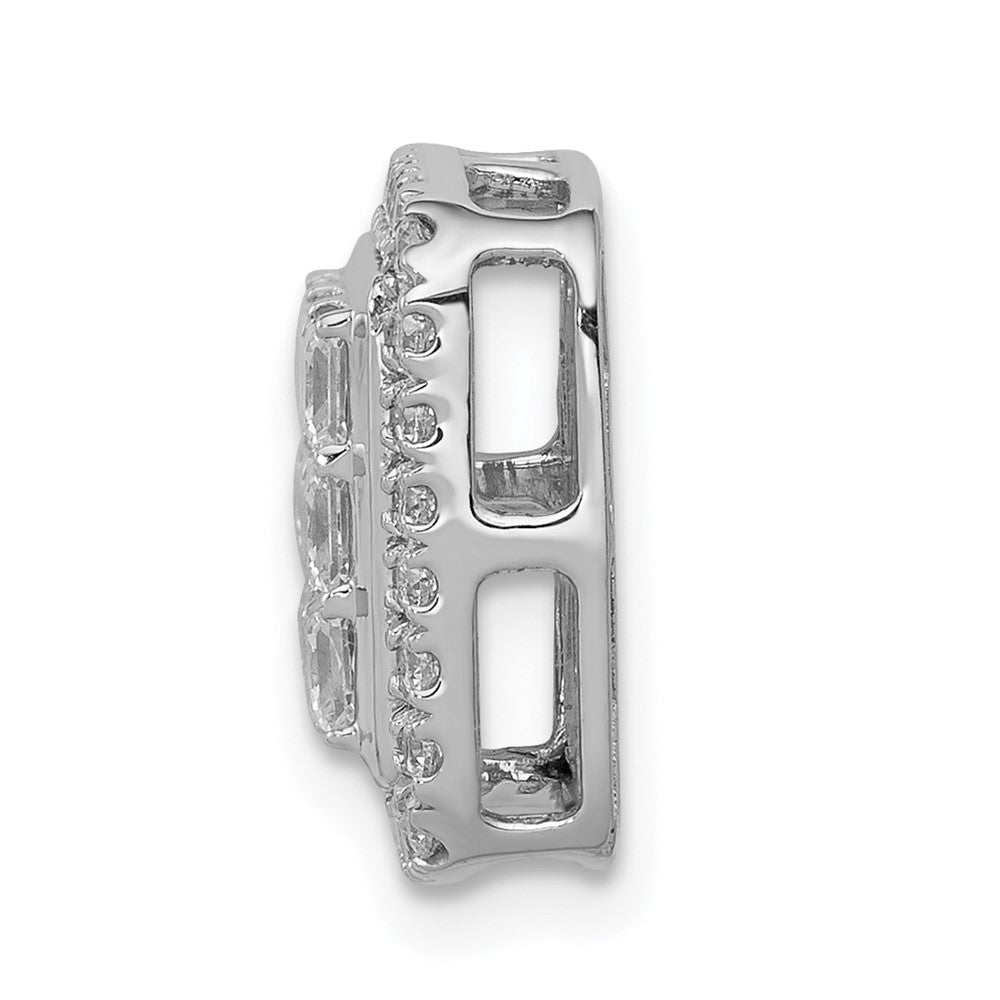 14k White Gold 1ct. Real Diamond Square Cluster Pendant