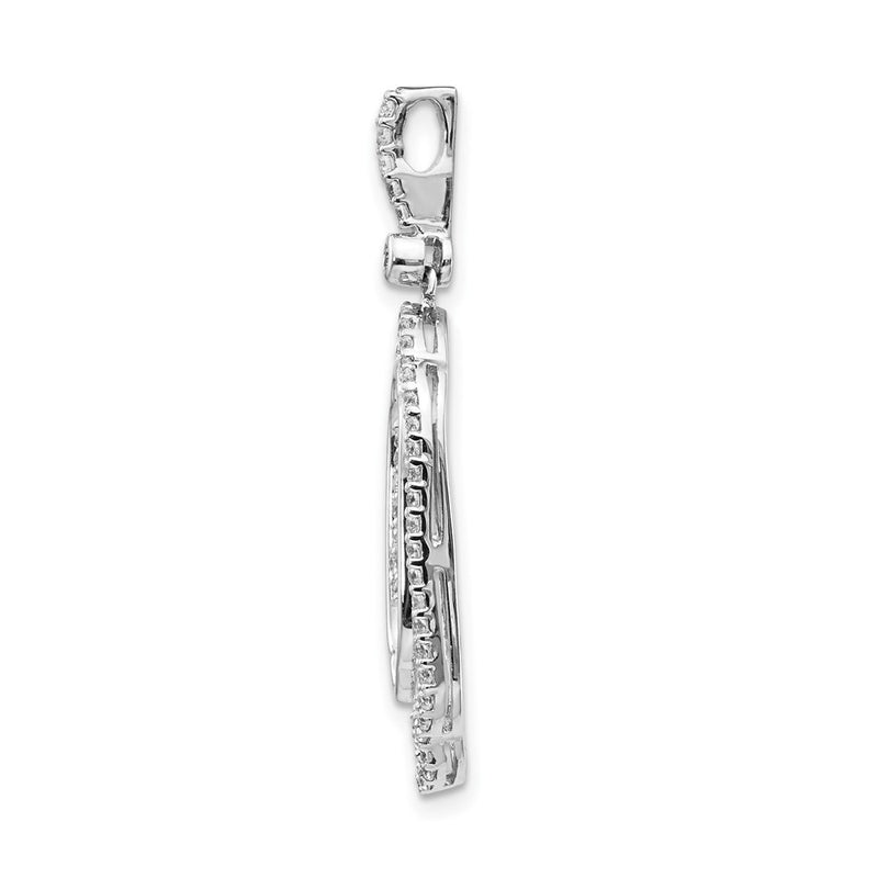 14k White Gold 1/2ct. Real Diamond Fancy Dangle Pendant