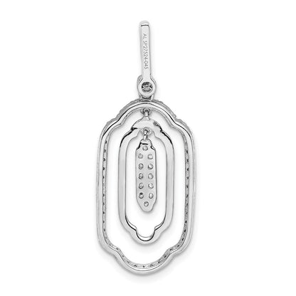 14k White Gold 1/2ct. Real Diamond Fancy Dangle Pendant