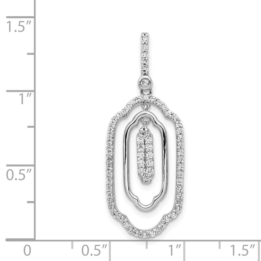 14k White Gold 1/2ct. Real Diamond Fancy Dangle Pendant