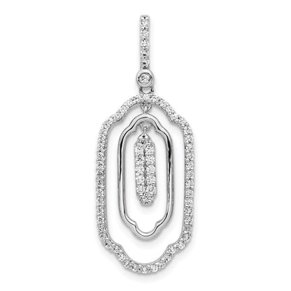 14k White Gold 1/2ct. Real Diamond Fancy Dangle Pendant