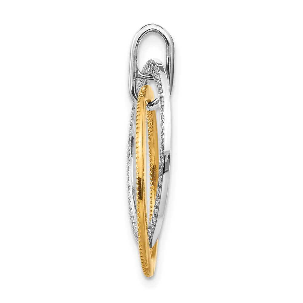 14k Two-Tone Gold 1/4ct. Real Diamond Entwined Circles Pendant