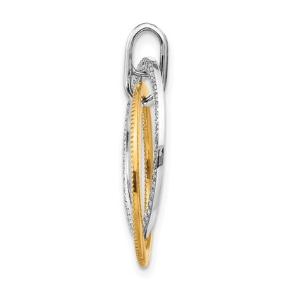 14k Two-Tone Gold 1/4ct. Real Diamond Entwined Circles Pendant