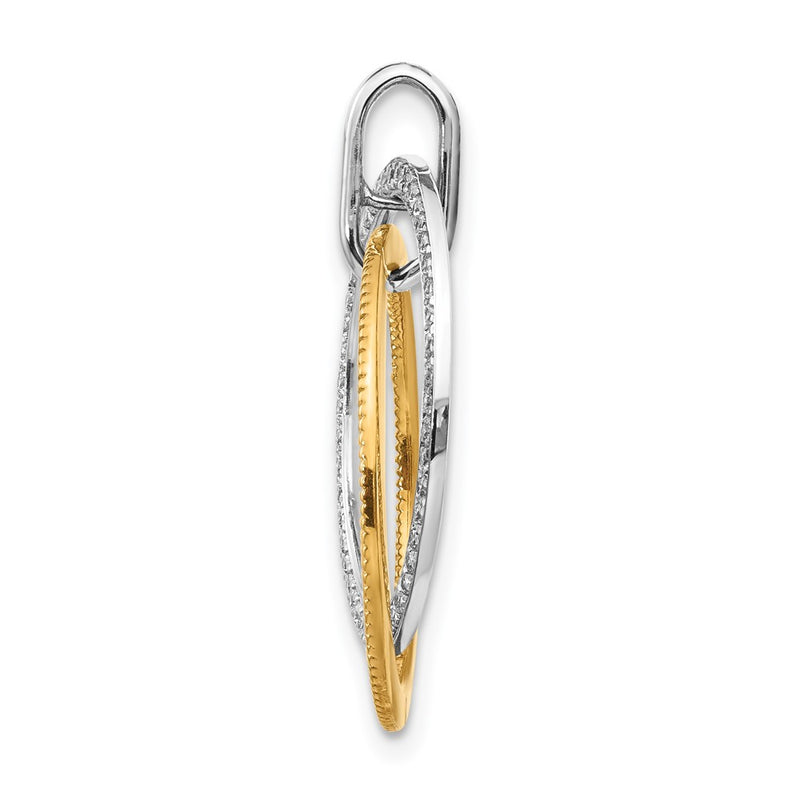 14k Two-Tone Gold 1/4ct. Real Diamond Entwined Circles Pendant