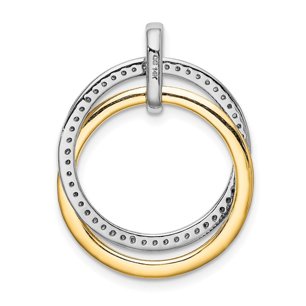 14k Two-Tone Gold 1/4ct. Real Diamond Entwined Circles Pendant