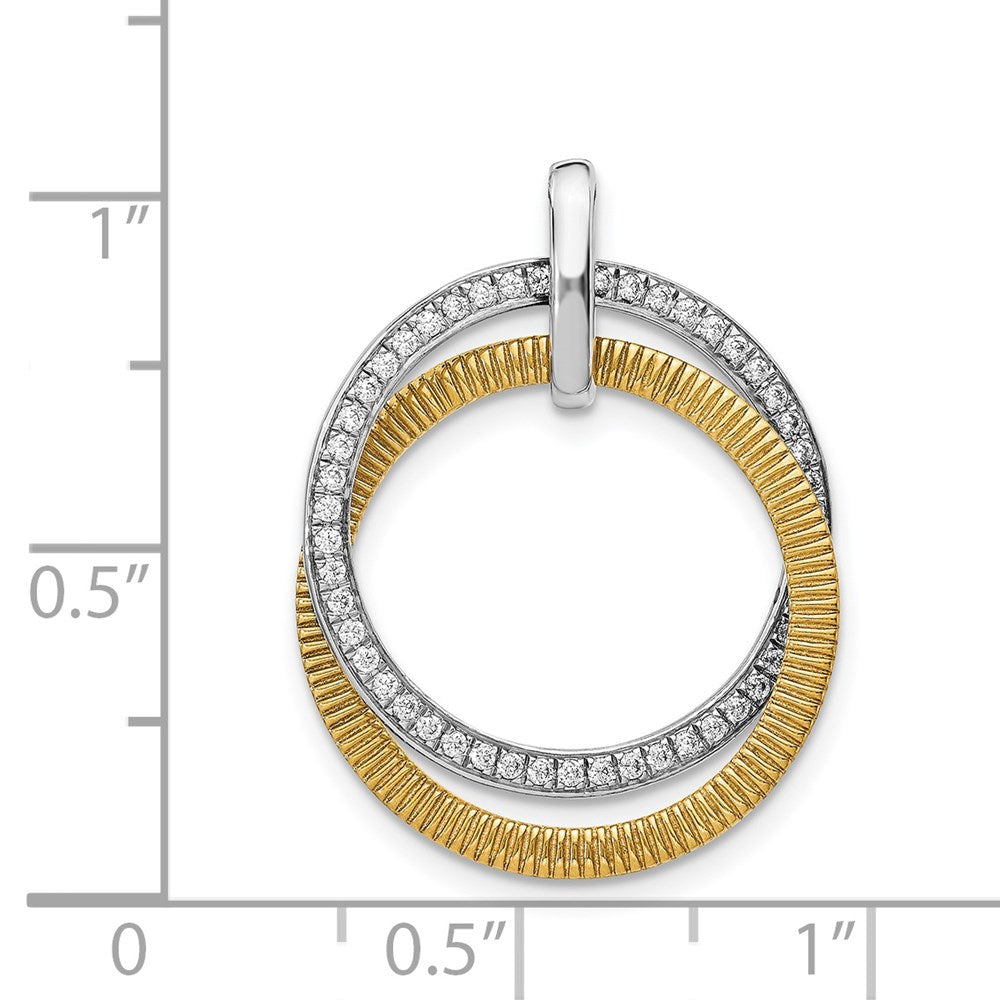 14k Two-Tone Gold 1/4ct. Real Diamond Entwined Circles Pendant