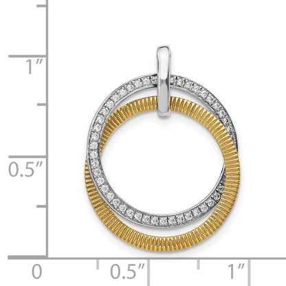 14k Two-Tone Gold 1/4ct. Real Diamond Entwined Circles Pendant
