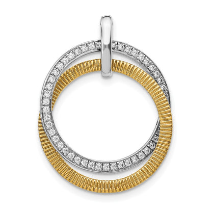 14k Two-Tone Gold 1/4ct. Real Diamond Entwined Circles Pendant