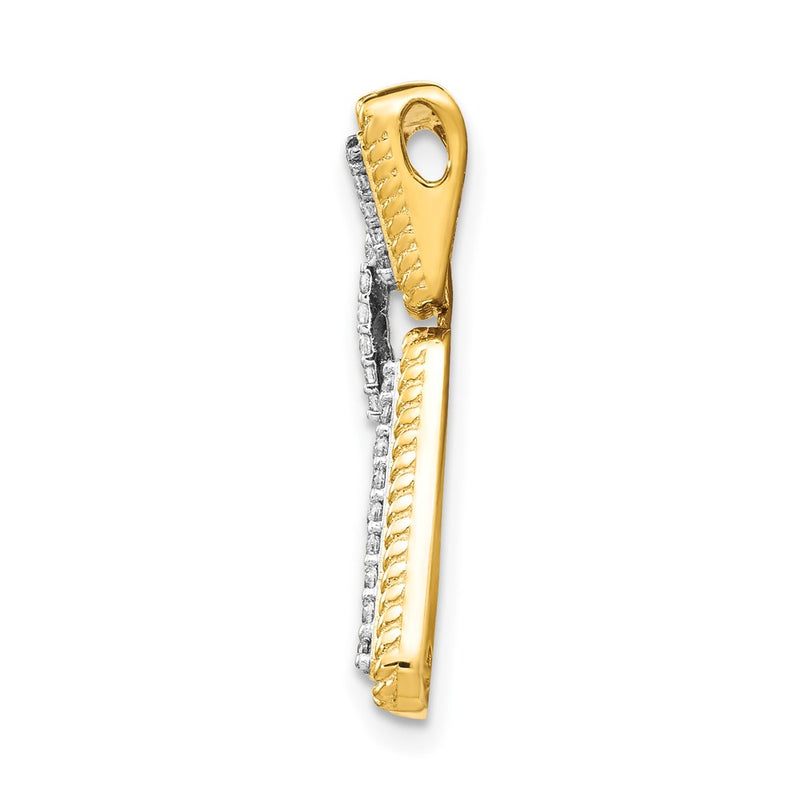14K Yellow Gold 1/3ct. Real Diamond Geometric Chain Slide
