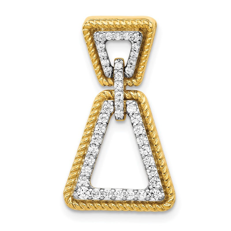 14K Yellow Gold 1/3ct. Real Diamond Geometric Chain Slide