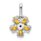14k white gold real diamond and 1 37 citrine flower pendant pm4381 005 wa