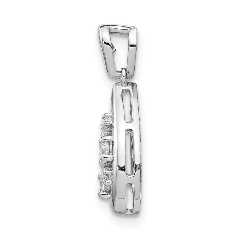 14k White Gold 3/8ct. Real Diamond Fancy Teardrop Pendant