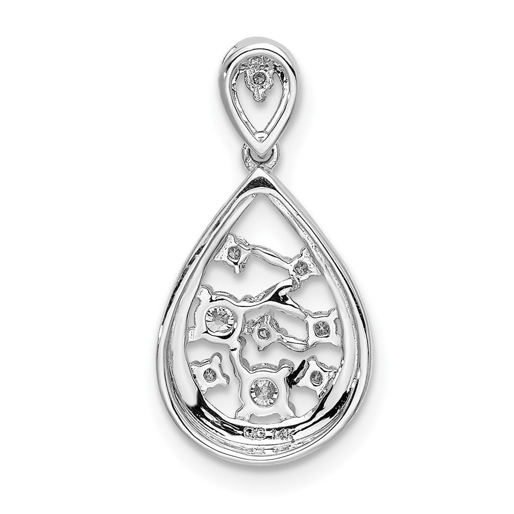14k White Gold 3/8ct. Real Diamond Fancy Teardrop Pendant