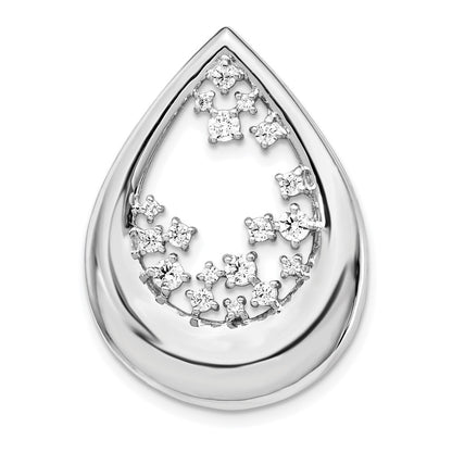 14k White Gold 1/2ct. Real Diamond Fancy Teardrop Pendant