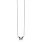 14k White Gold Real Diamond & Sapphire Butterfly Necklace