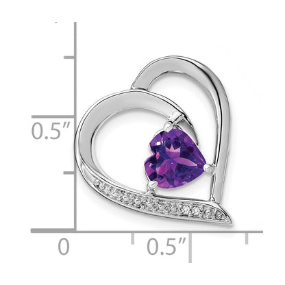 Sterling Silver Amethyst and Real Diamond Pendant
