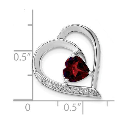 Sterling Silver Garnet and Real Diamond Pendant