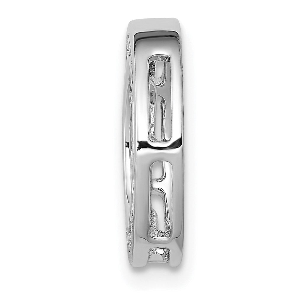 14k White Gold 1/4ct. Real Diamond Channel Set Circle Chain Slide