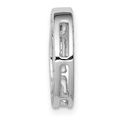 14k White Gold 1/4ct. Real Diamond Channel Set Circle Chain Slide