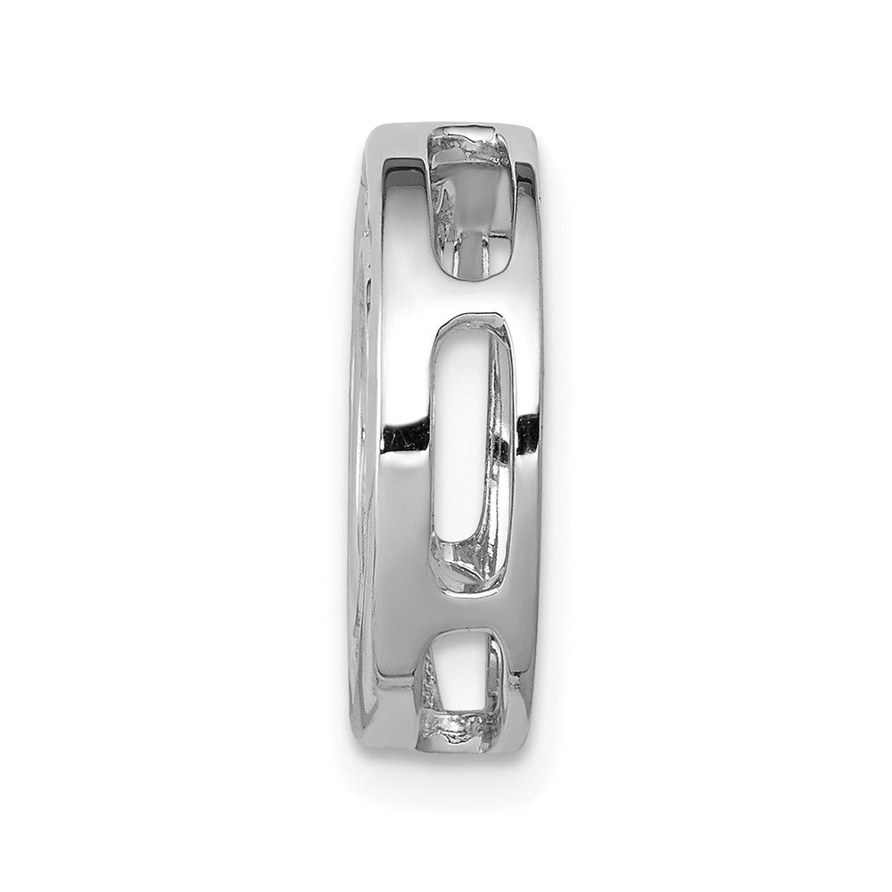 14k White Gold 1/2ct. Real Diamond Channel Set Circle Chain Slide
