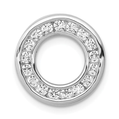 14k White Gold 1/2ct. Real Diamond Channel Set Circle Chain Slide