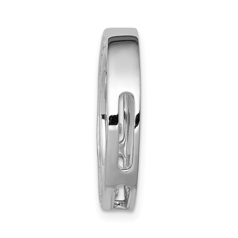 14k White Gold 3/8ct. Real Diamond Channel Set Large Circle Chain Slide