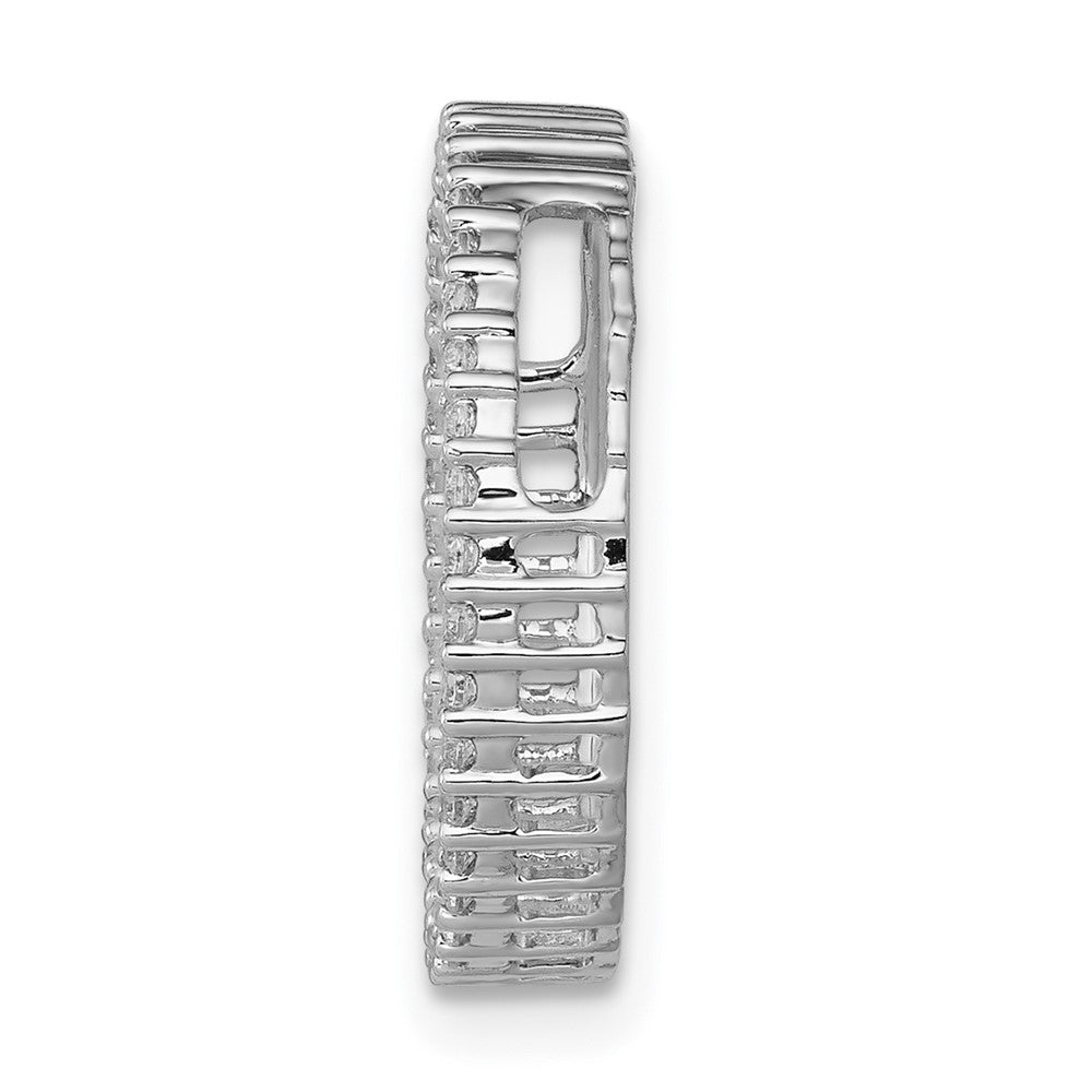 14k White Gold 1/4ct. Real Diamond Circle Chain Slide