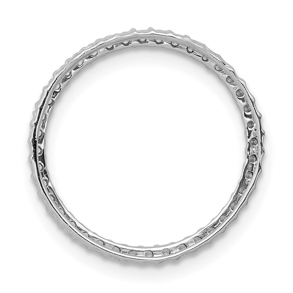 14k White Gold 1/4ct. Real Diamond Circle Chain Slide