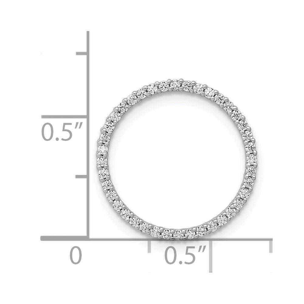 14k White Gold 1/4ct. Real Diamond Circle Chain Slide