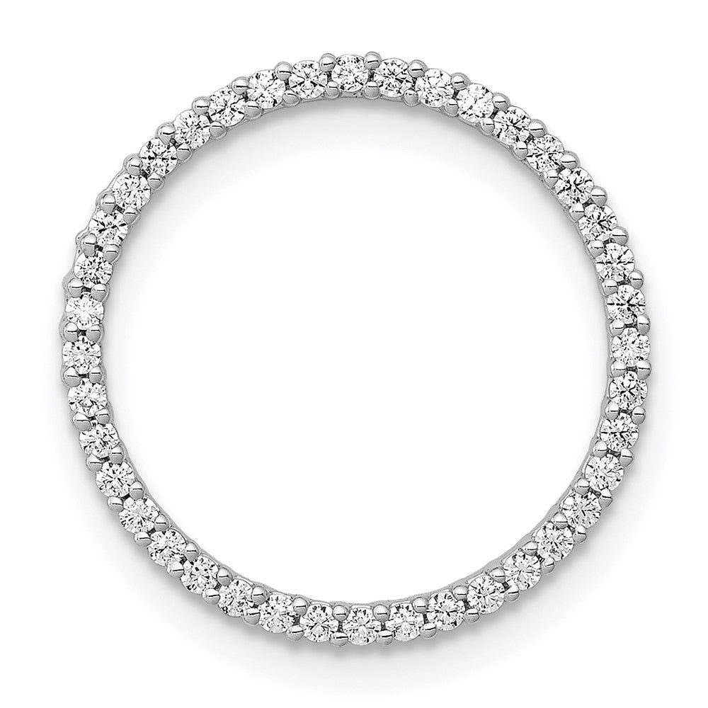 14k White Gold 1/4ct. Real Diamond Circle Chain Slide