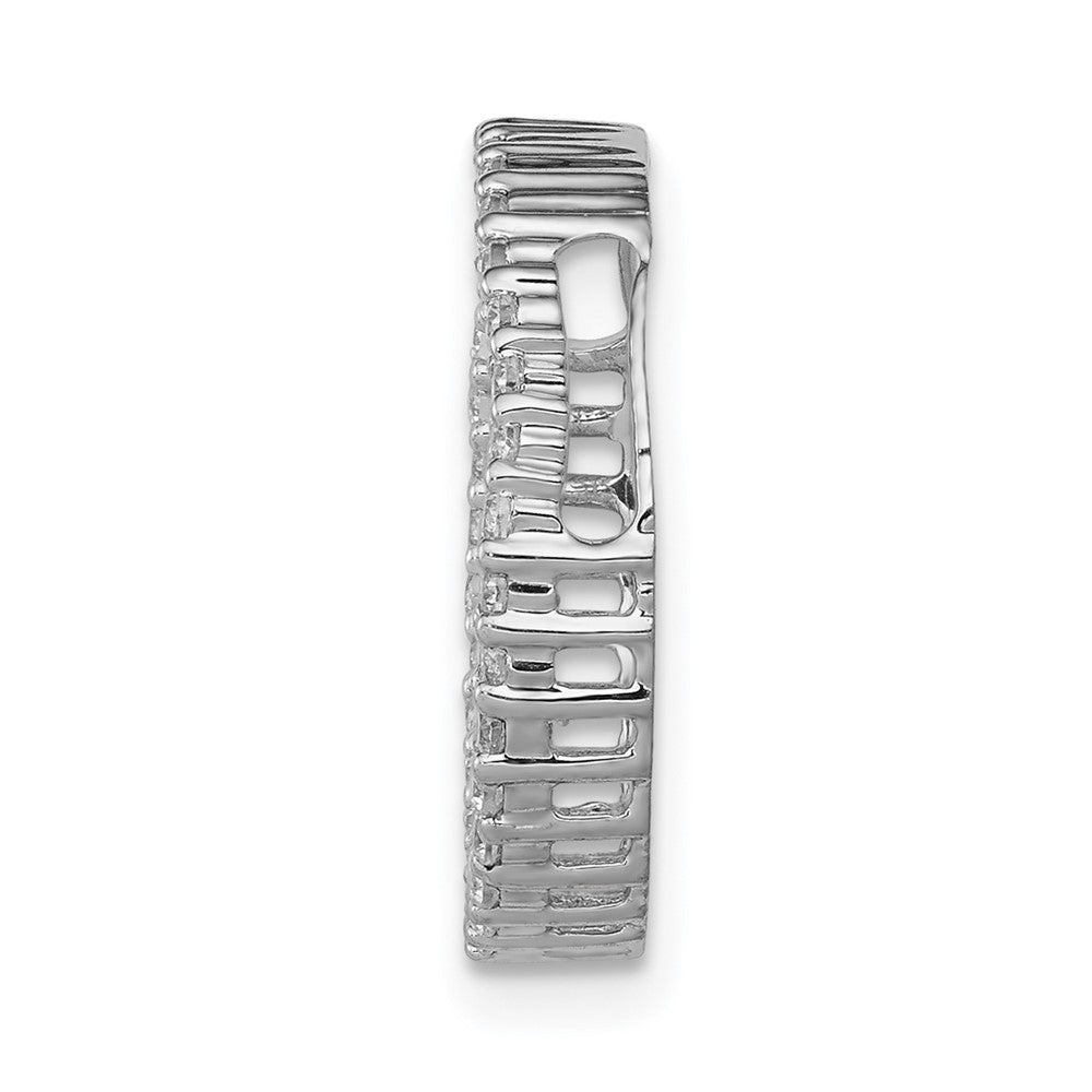 14k White Gold 1/3ct. Real Diamond Circle Chain Slide