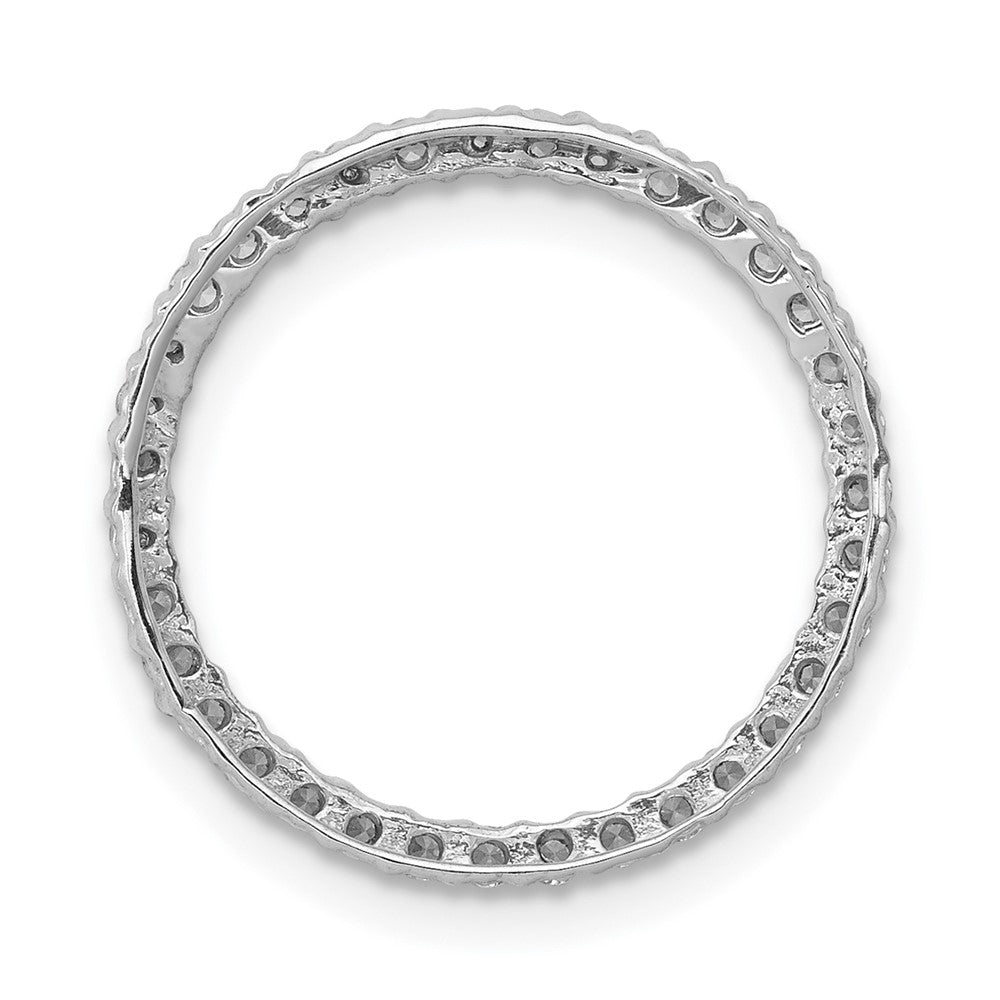 14k White Gold 1/3ct. Real Diamond Circle Chain Slide