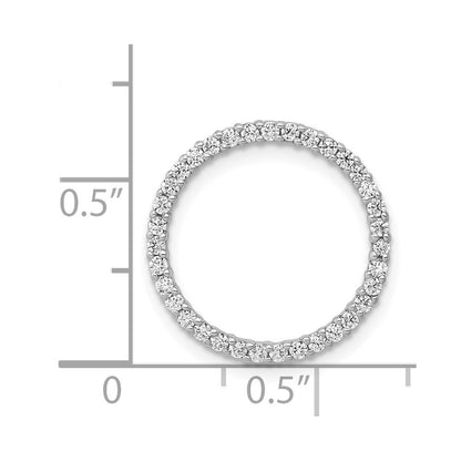 14k White Gold 1/3ct. Real Diamond Circle Chain Slide