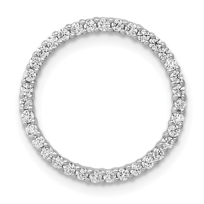 14k White Gold 1/3ct. Real Diamond Circle Chain Slide